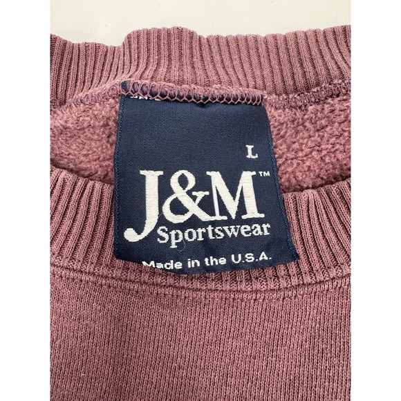 Vintage J&M Sportswear Keene State College Sweatshirt Burgundy Made in USA L - Picture 4 of 16